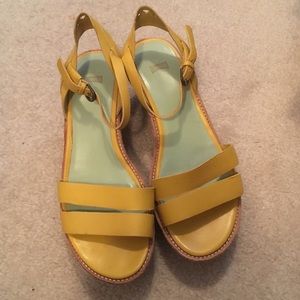 Camper yellow wedge sandals 37 6.5